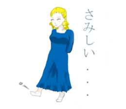 an  opened her eyes wide girl sticker #1777700