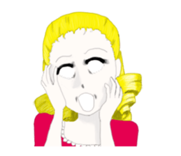 an  opened her eyes wide girl sticker #1777703