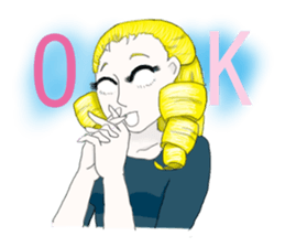 an  opened her eyes wide girl sticker #1777706