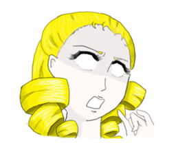 an  opened her eyes wide girl sticker #1777707