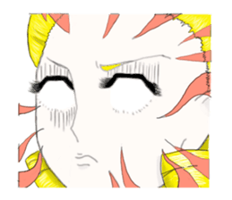 an  opened her eyes wide girl sticker #1777708
