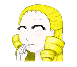 an  opened her eyes wide girl sticker #1777712