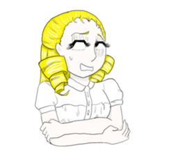 an  opened her eyes wide girl sticker #1777724