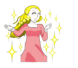 an  opened her eyes wide girl sticker #1777726