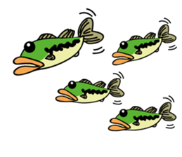 Fishing with everyone. Black bass sticker #1778711