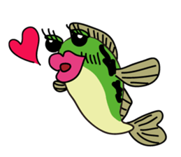 Fishing with everyone. Black bass sticker #1778713