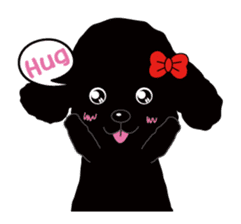 Black poodle and its friends sticker #1780369