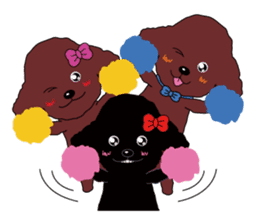 Black poodle and its friends sticker #1780371