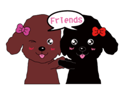Black poodle and its friends sticker #1780374