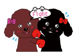 Black poodle and its friends sticker #1780375