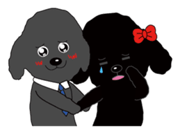 Black poodle and its friends sticker #1780379