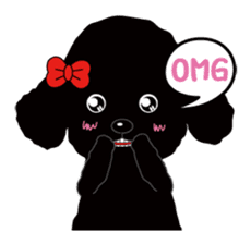 Black poodle and its friends sticker #1780382