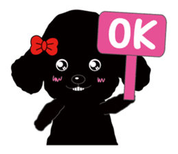 Black poodle and its friends sticker #1780383