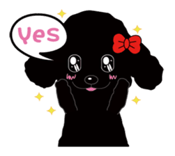Black poodle and its friends sticker #1780385