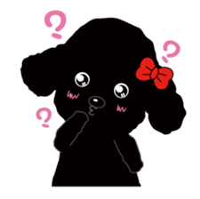 Black poodle and its friends sticker #1780386