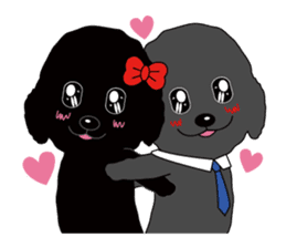 Black poodle and its friends sticker #1780389