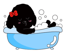 Black poodle and its friends sticker #1780394