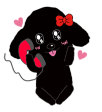 Black poodle and its friends sticker #1780400
