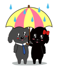Black poodle and its friends sticker #1780402
