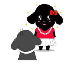 Black poodle and its friends sticker #1780403