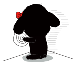Black poodle and its friends sticker #1780405