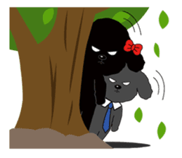 Black poodle and its friends sticker #1780407