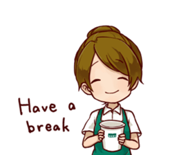 A healing type of cafe clerk[ENG] sticker #1785914