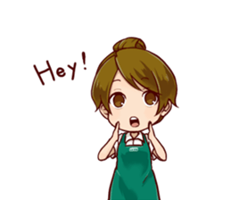 A healing type of cafe clerk[ENG] sticker #1785944