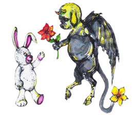 A little Ink Demon and Usagi sticker #1787987