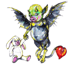 A little Ink Demon and Usagi sticker #1787989