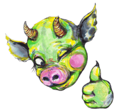 A little Ink Demon and Usagi sticker #1788011