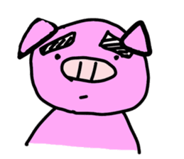 Pig to convey feelings with a look. sticker #1791082