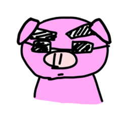 Pig to convey feelings with a look. sticker #1791084