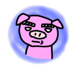 Pig to convey feelings with a look. sticker #1791085