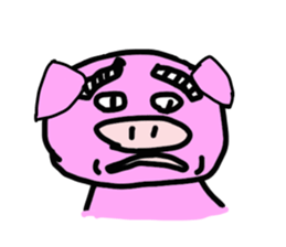 Pig to convey feelings with a look. sticker #1791086
