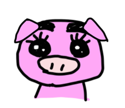Pig to convey feelings with a look. sticker #1791087