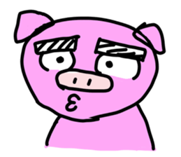 Pig to convey feelings with a look. sticker #1791090