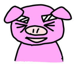 Pig to convey feelings with a look. sticker #1791092