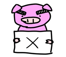 Pig to convey feelings with a look. sticker #1791093