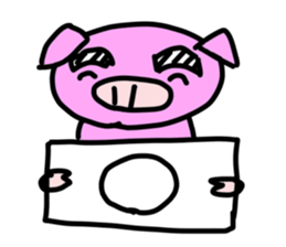 Pig to convey feelings with a look. sticker #1791095