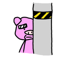 Pig to convey feelings with a look. sticker #1791097