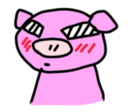 Pig to convey feelings with a look. sticker #1791098