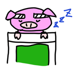 Pig to convey feelings with a look. sticker #1791099