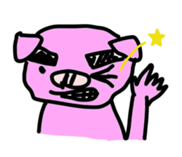 Pig to convey feelings with a look. sticker #1791104