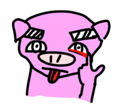 Pig to convey feelings with a look. sticker #1791107