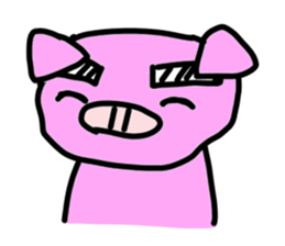 Pig to convey feelings with a look. sticker #1791108