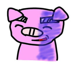 Pig to convey feelings with a look. sticker #1791109