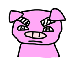 Pig to convey feelings with a look. sticker #1791110