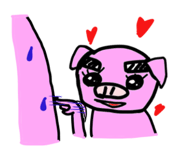 Pig to convey feelings with a look. sticker #1791112