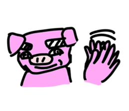 Pig to convey feelings with a look. sticker #1791116